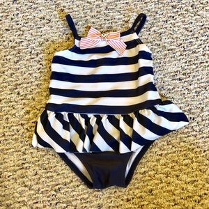 Navy and White Striped Janie and Jack Bathing Suit